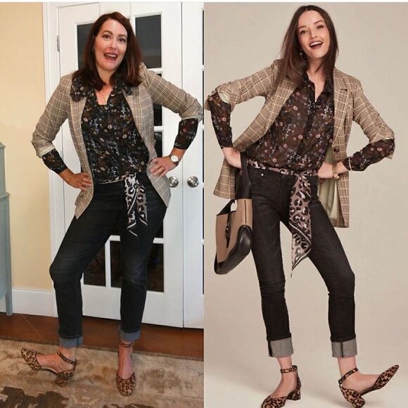 👚Cabi Floret Black Floral Ruffle Collar Button Long Sleeve Blouse Sz Small NWOT - Picture 1 of 10